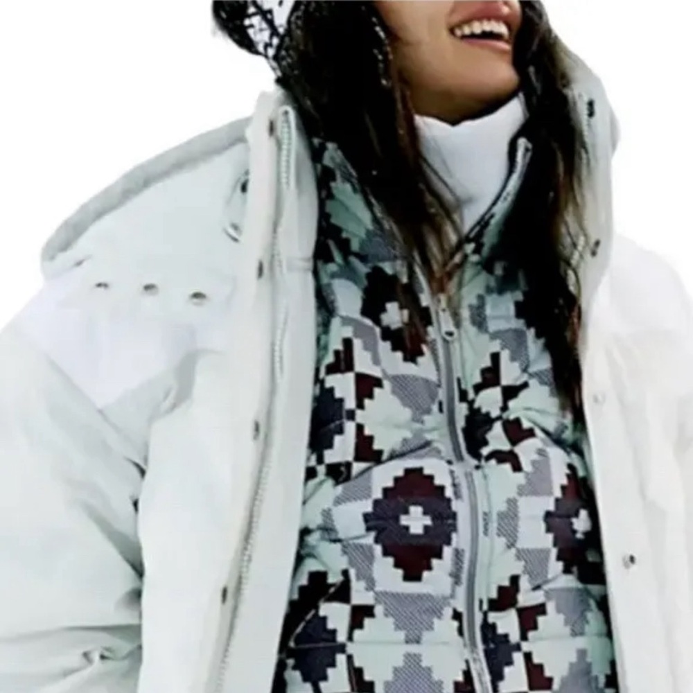 NWT Free People Movement Around The Block Ski Puffer Salt Water Combo